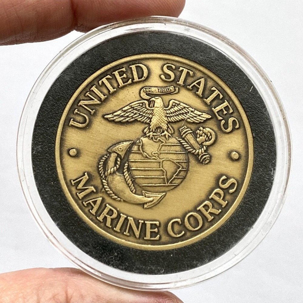 US Marine Corps Transportation Support Battalion Challenge Coin In Plastic Case